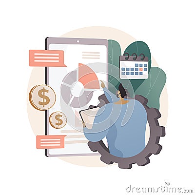 Mobile expense management abstract concept vector illustration. Vector Illustration