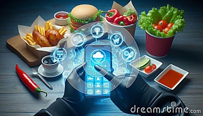 Mobile Fast Food Ordering Analytics Using data to optimize fas Stock Photo