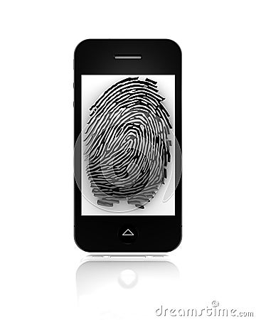 Mobile fingerprint Stock Photo
