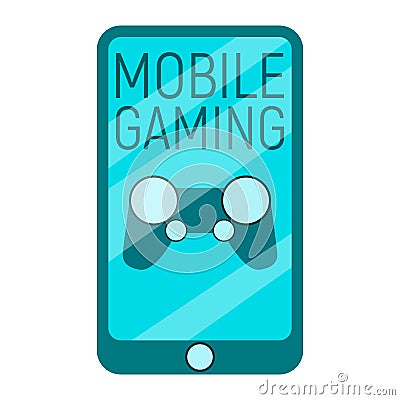 Mobile gaming concept smartphone and phone, monitor with gamepad flat vector illustration, isolated on white. Modern technology Vector Illustration