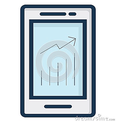 Mobile Graph Isolated Vector Icon That can be easily Modified or Edited. Vector Illustration