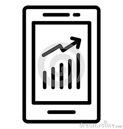 Mobile Graph Isolated Vector Icon That can be easily Modified or Edited. Stock Photo