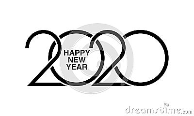 Happy New Year 2020 logo text design. Brochure design template, card, banner Vector Illustration