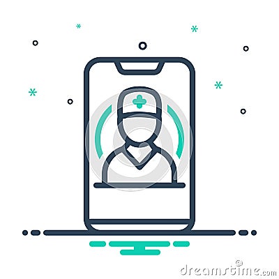 mix icon for Mobile Healthcare, mobile and consultation Vector Illustration