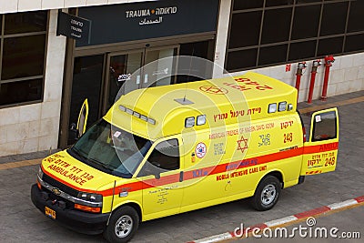 Mobile Intensive Care Unit ambulance arrived at trauma section Editorial Stock Photo