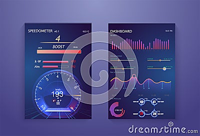 Mobile interface screen to operate the car.Car service in the style of HUD. Virtual graphical interface Ui HUD Vector Illustration