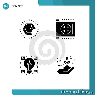 Mobile Interface Solid Glyph Set of Pictograms of diamond, creative, wedding, flag, share Vector Illustration