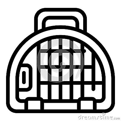 Mobile kennel for cats icon outline vector. Domestic animal carrier Vector Illustration