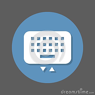 Mobile keyboard flat icon. Round colorful button, circular vector sign with shadow effect. Flat style design. Vector Illustration