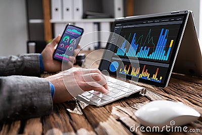 Mobile KPI Analytics Dashboard Stock Photo