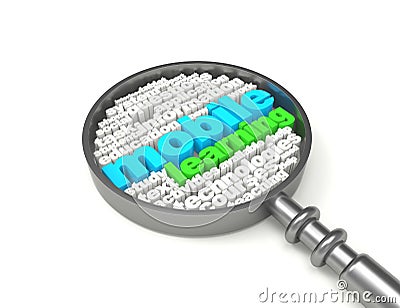 Mobile Learning 3d word concept Stock Photo
