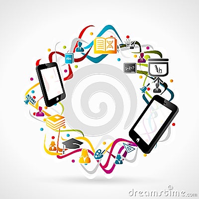 Mobile learning Vector Illustration