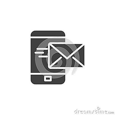 Mobile mail sending vector icon Vector Illustration