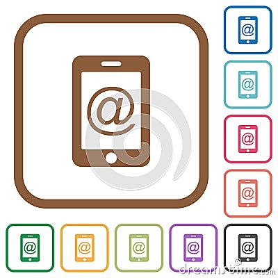 Mobile mailing simple icons Stock Photo