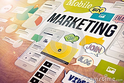 Mobile marketing concept Stock Photo