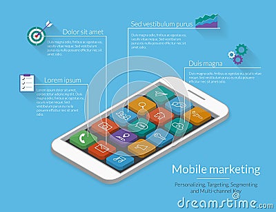 Mobile marketing Vector Illustration