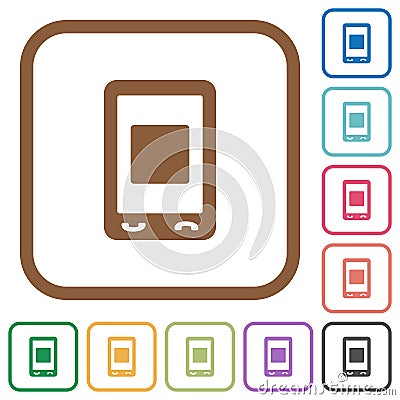 Mobile media stop simple icons Stock Photo