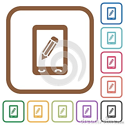 Mobile memo simple icons Stock Photo