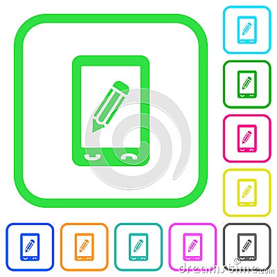 Mobile memo vivid colored flat icons Stock Photo