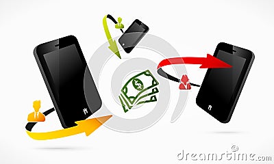 Mobile money transfer Vector Illustration