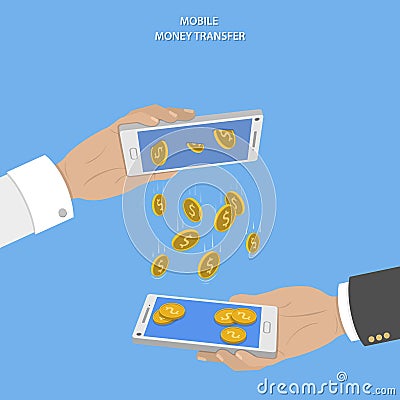 Mobile money transfer vector concept. Vector Illustration