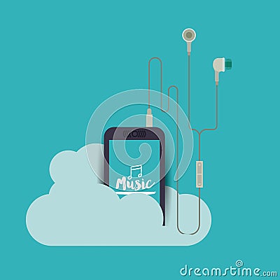 Mobile music design Vector Illustration