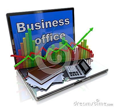 Mobile office, accounting, financial development and banking business concept Stock Photo