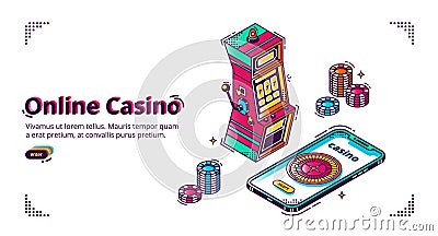 Mobile online casino for smartphone Vector Illustration