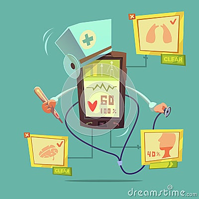 Mobile Online Health Diagnostic Concept Vector Illustration