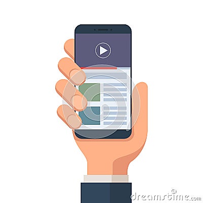 Mobile online video Vector Illustration