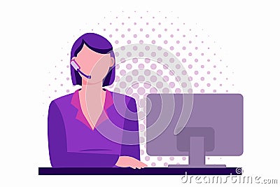 Mobile operator. Contact support. Communication Vector Illustration