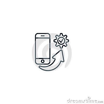 Mobile optimization. Monochrome simple sign from app development collection. Mobile optimization icon for logo Vector Illustration