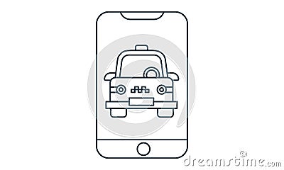 Mobile ordering taxi app vector icon Cartoon Illustration