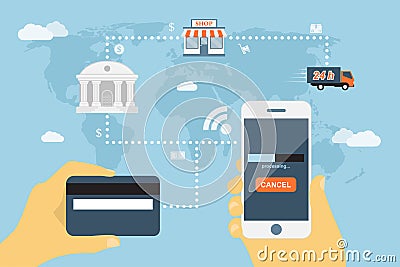 Mobile payment Vector Illustration