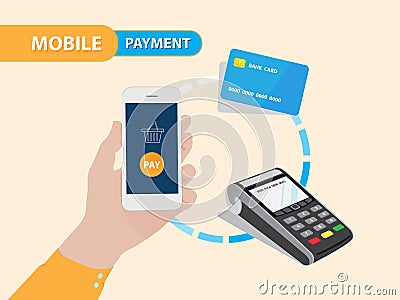 Mobile Payment Gateway infographic Vector Illustration