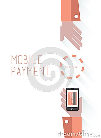 Mobile payment with text Vector Illustration