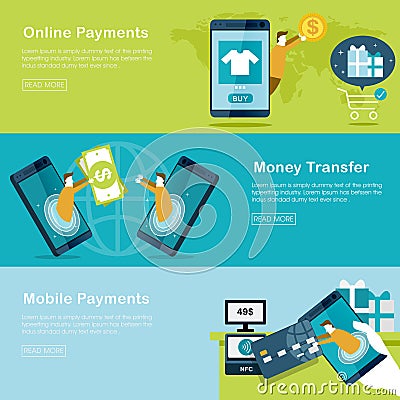 Mobile payments concept Vector Illustration