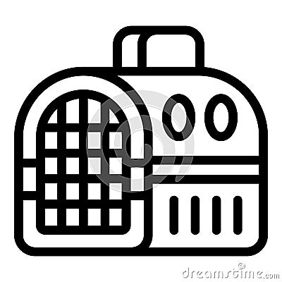 Mobile pet carrier icon outline vector. Portable cat container Vector Illustration