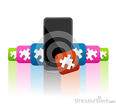 Mobile phone apps and widgets Vector Illustration