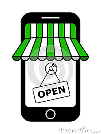 Mobile phone as a store Vector Illustration