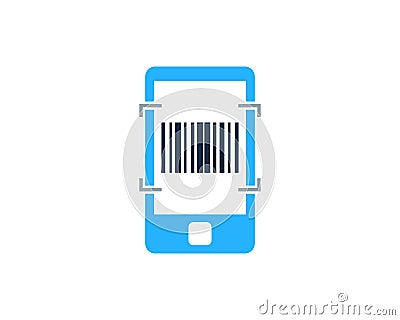 Mobile Phone Barcode Icon Logo Design Element Vector Illustration