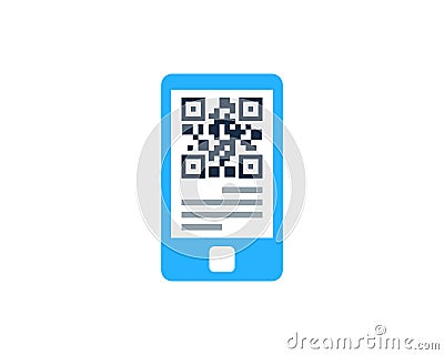 Mobile Phone Barcode Icon Logo Design Element Vector Illustration