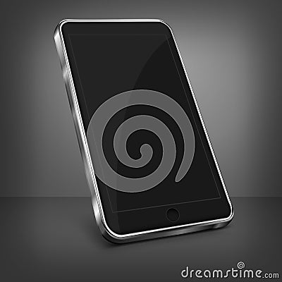 Mobile phone on black Vector Illustration