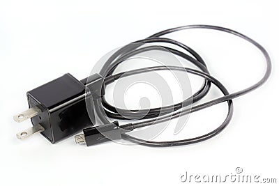 Mobile phone charger cable Stock Photo