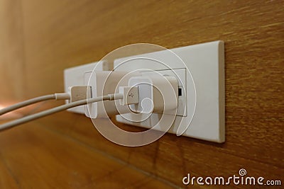 Mobile phone charger Stock Photo