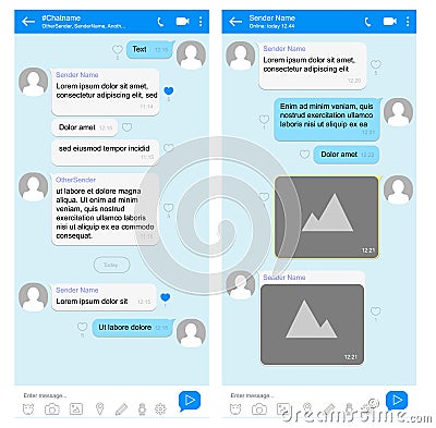 Mobile phone chat interface Vector Illustration