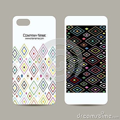 Mobile phone cover design, abstract geometric pattern Vector Illustration