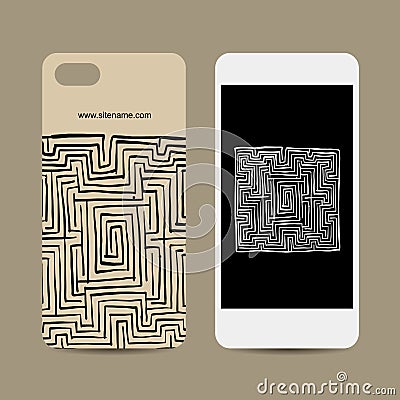 Mobile phone design, labyrinth square Vector Illustration