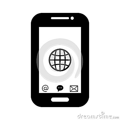 Mobile phone icon - mail icon - internet Vector Illustration