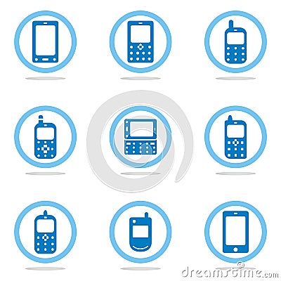 Mobile phone icon set Vector Illustration